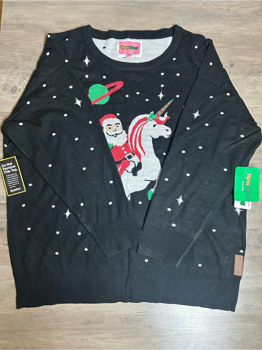 Tipsy Elves Men's Santa Unicorn Ugly Christmas Sweater